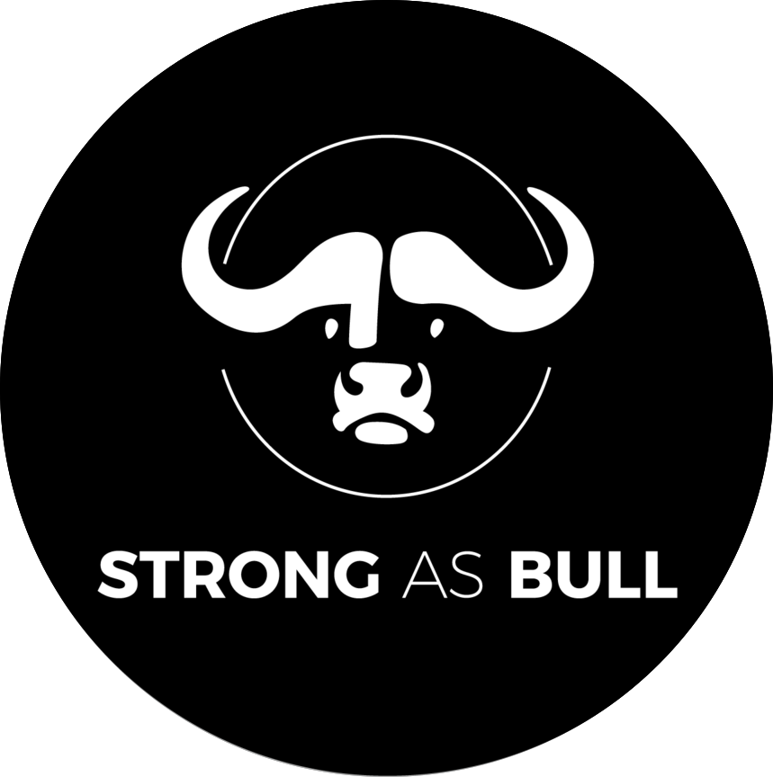 Strong As Bull 3" x 3" Black & White Logo Sticker
